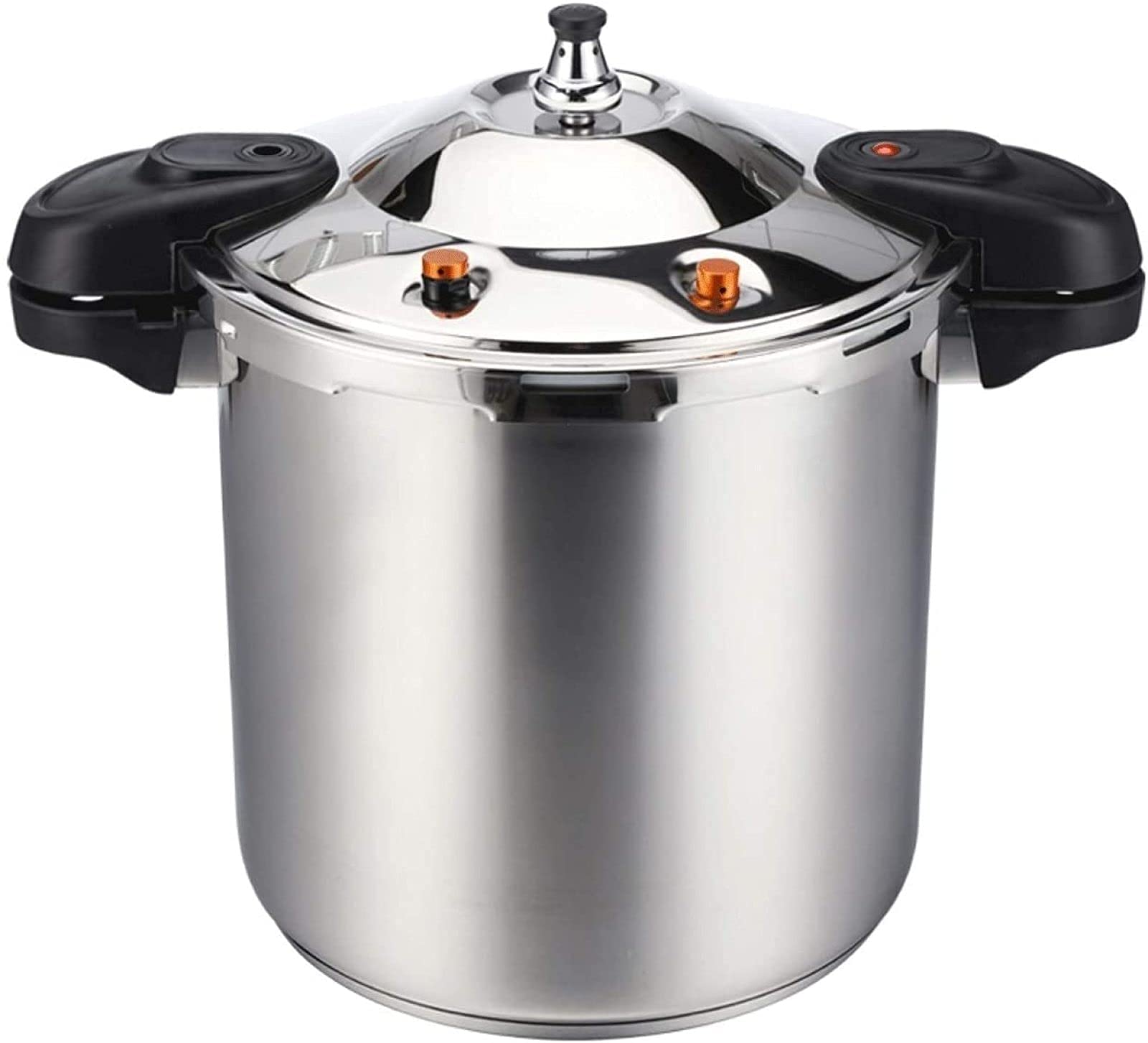 Stainless Steel Pressure Cooker，Explosion-Proof High-Pressure Cooker Commercial Large Capacity Soup Pot Suitable for Induction Cooker Gas，Silver-16L