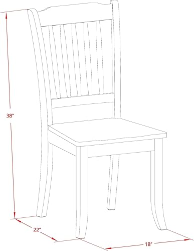 Miniatura 13 de East West Furniture ANDA3-BMK-W Juego de mesa de cocina de 3 piezas para espacios pequeños contiene una mesa de comedor redonda con pedestal y 2