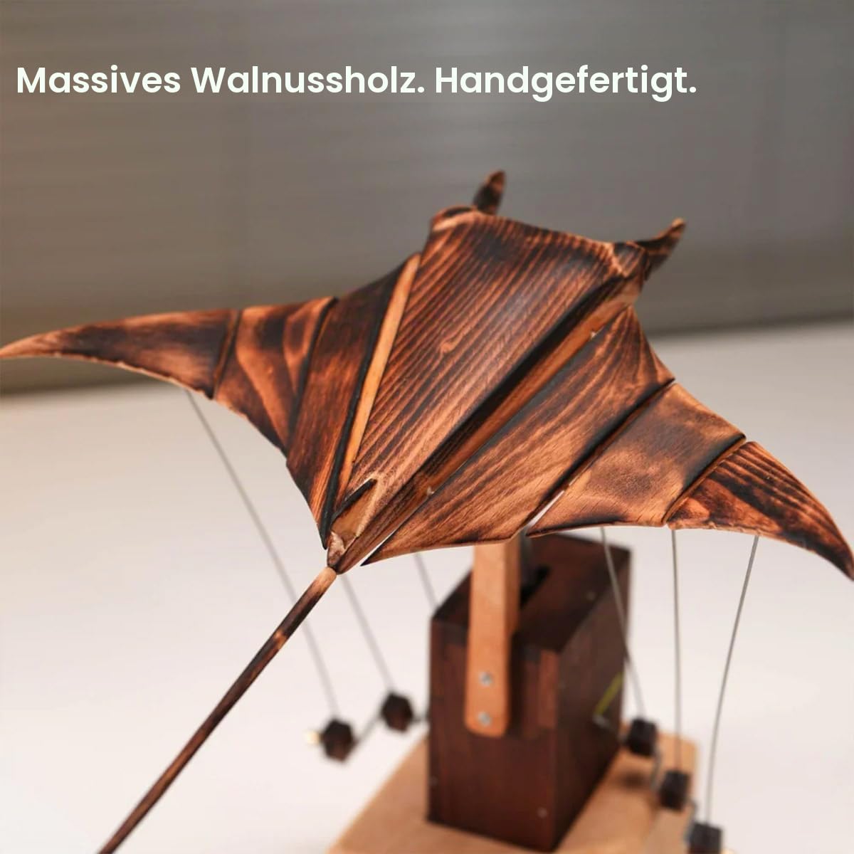 3D Holzmodell Bionische Rochen - Kinematische Meeresdekoration, Handgefertigte Schreibtischkunst für Erwachsene, Ozean Deko Geschenk