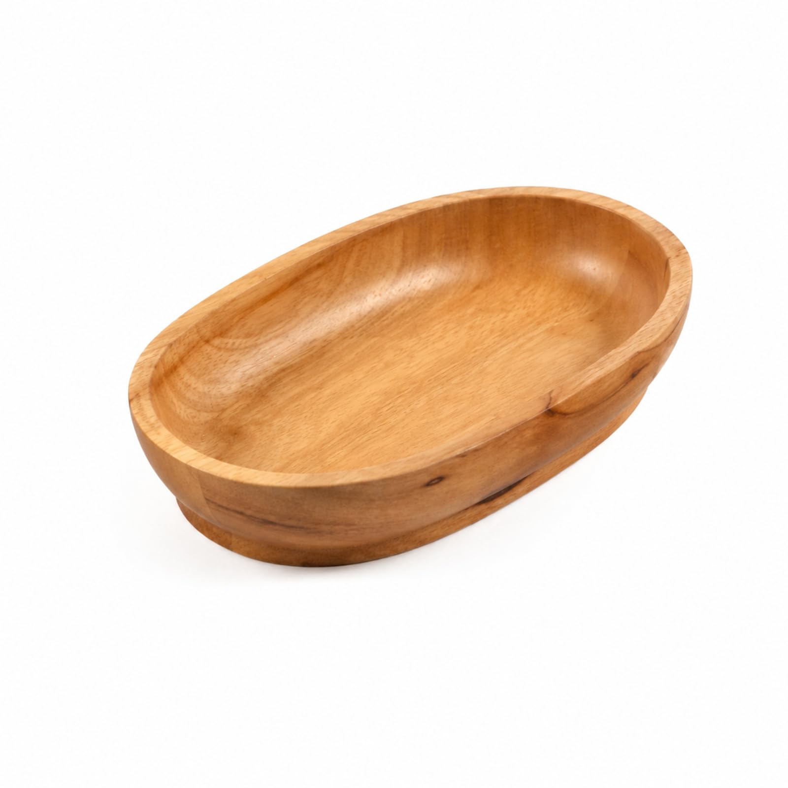 Obstschale aus Eichenholz – runde Salatschüssel aus massivem Holz,