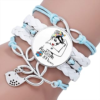 Autism Bracelet for Kids Women Men Mom Autism Awareness Products Jewelry for Autism Birthday Christmas Gifts from Daughter Son Blue