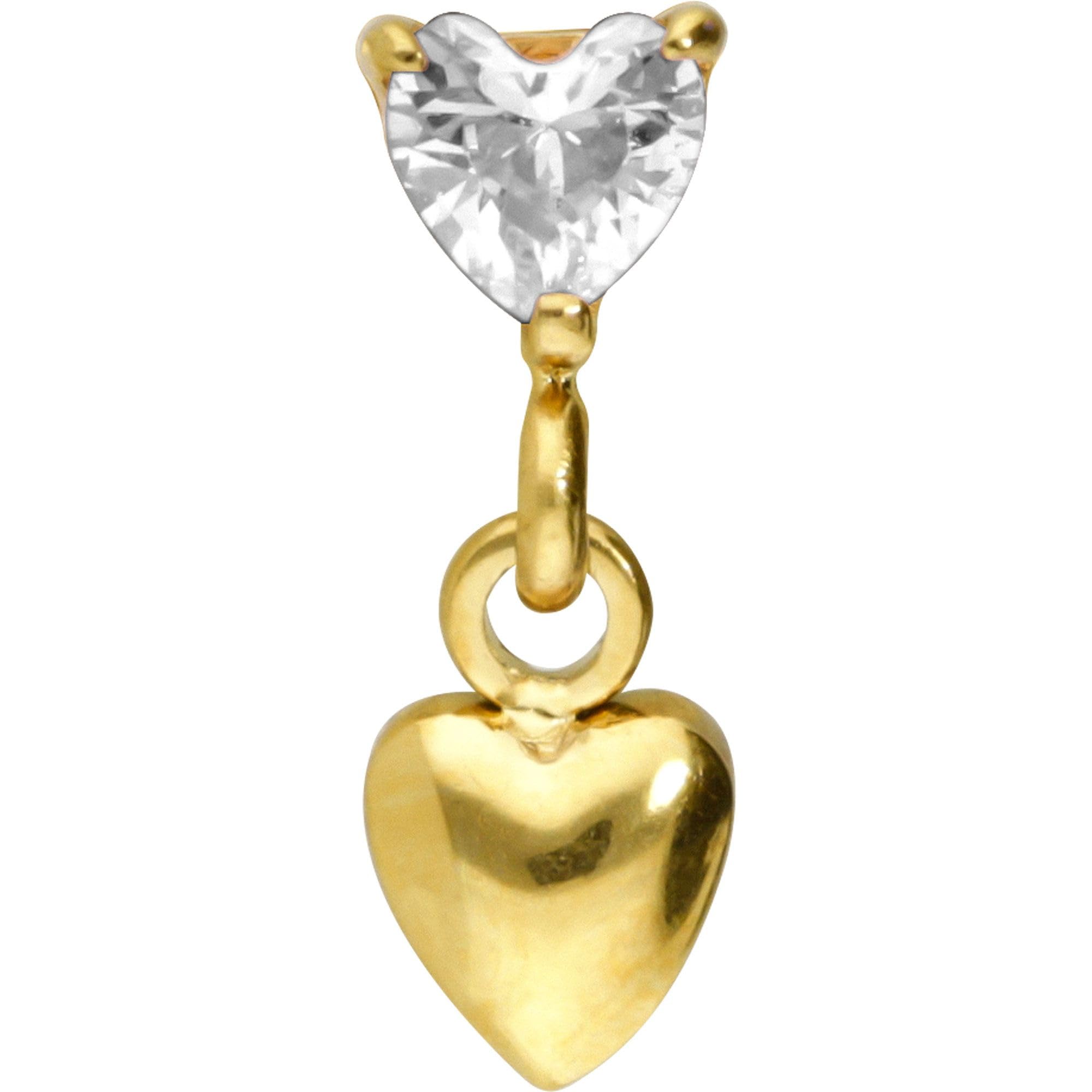 PIERCINGLINE Universal Piercing Titan Schraubaufsatz mit Außengewinde 2 HERZEN - Roségoldfarben, Schwarz, Goldfarben, Silberfarben
