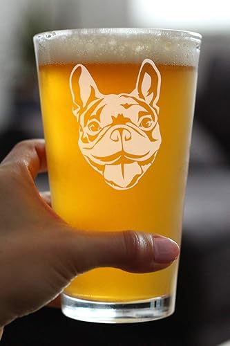 Miniatura 3 de Happy Frenchie - Pint Glass for Beer - Fun Unique French Bulldog Dog Themed Décor and Gifts for Men & Women - 16 oz