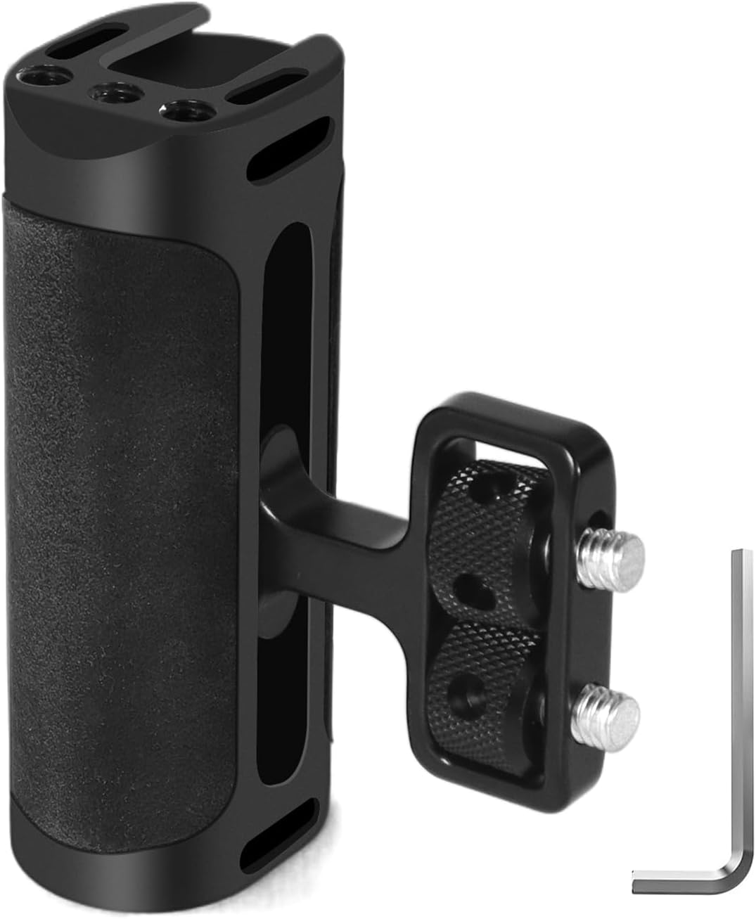 Up and Down Adjustable Left Right Handle Handgrip, Mini Side Handle Handgrip with Cold Shoe Interface and 1/4"-20 Screw Mount for DSLR/Digital Camera Cage