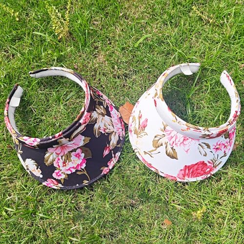 Image of 2 Pack Sun Visor Hats Women Men Clip On Wide Brim Visors Hat Outdoor Sports Golf Beach Travel Tennis Caps