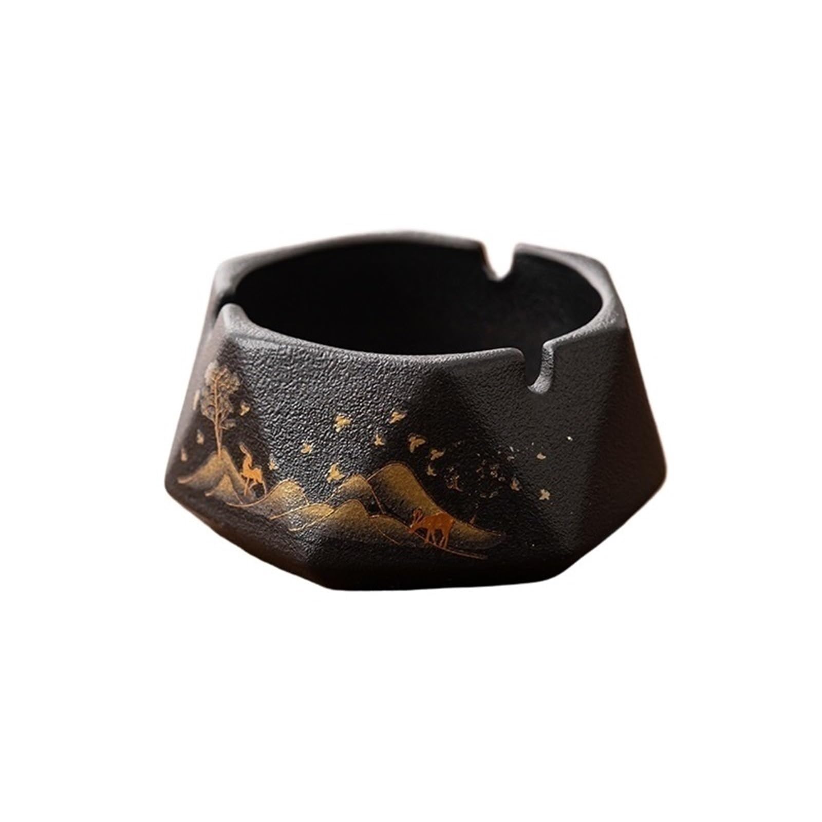 Cigarettes Ashtrays Ceramic Hexagonal Ashtray for Office Desktop Decoration
