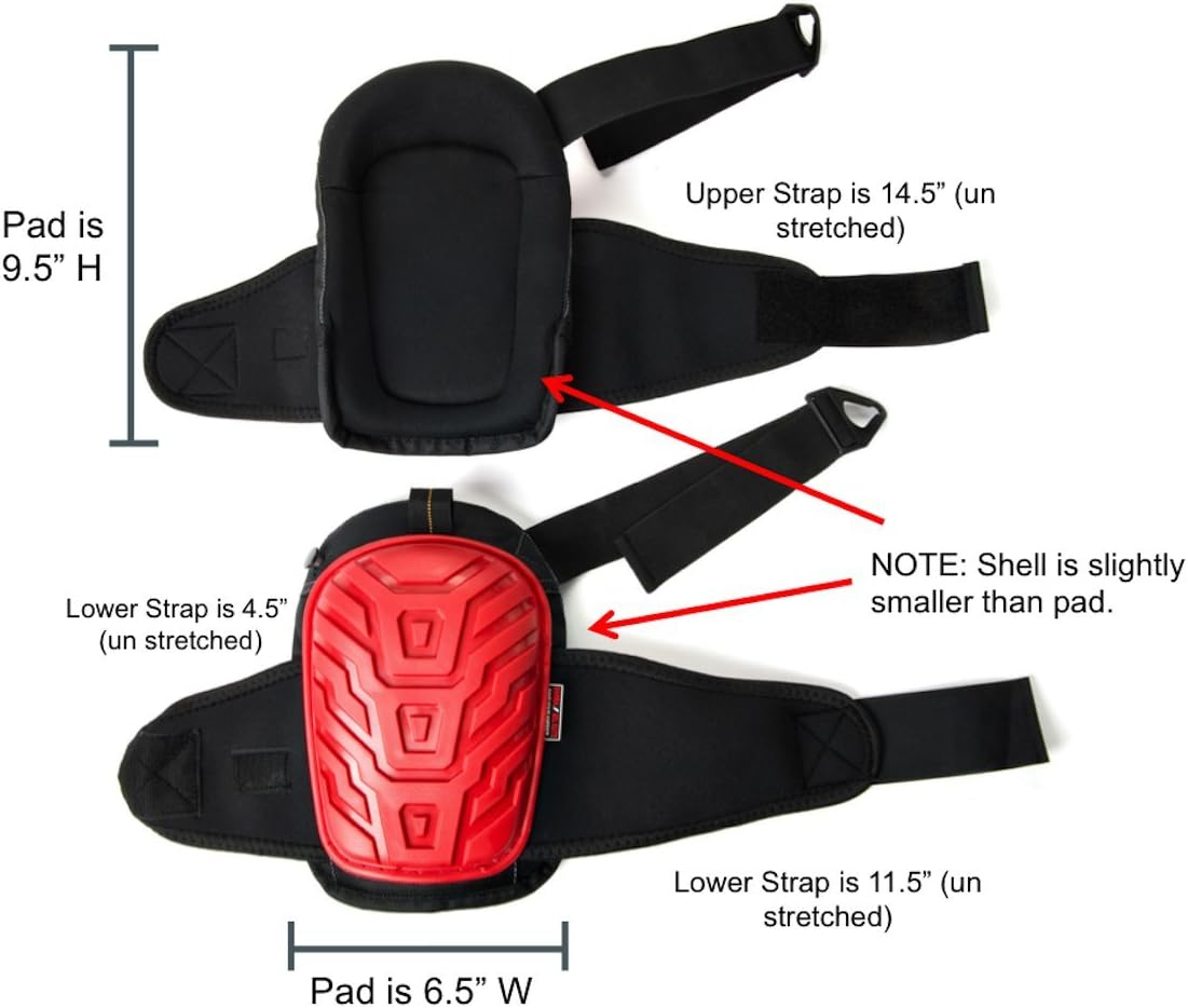 🔥 Crazy Deals SAVE YOUR KNEES – Gel Elite Knee Pads For Work & Gardening – Best Heavy Duty Professional Knee Pad For Construction, Concrete, Flooring, Cleaning & Knee Replacements (Adult, Red)