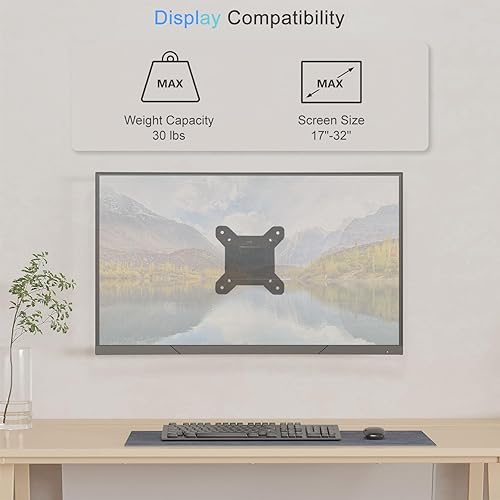 Miniatura 6 de IFCASE Montaje en pared VESA para monitor de TV pequeño de fácil instalación, se adapta a pantalla LCDLED de 13-32 pulgadas (negro)