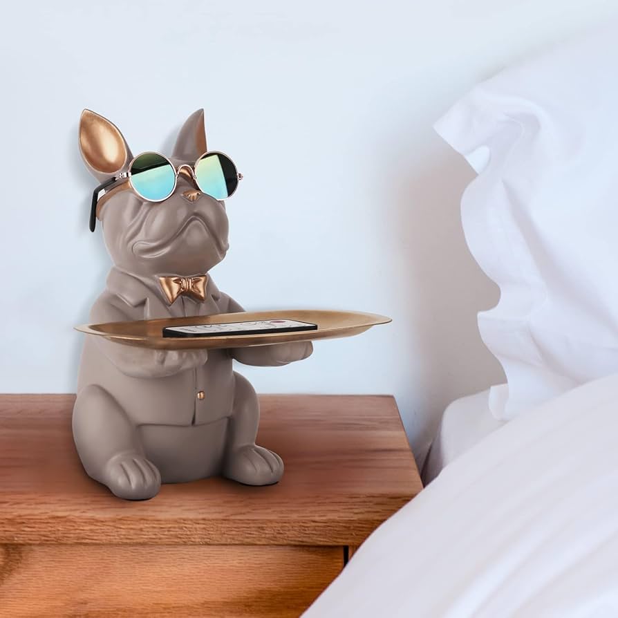 Amazon.co.jp: 樹脂ブルドッグデスク収納トレイスタチューコイン