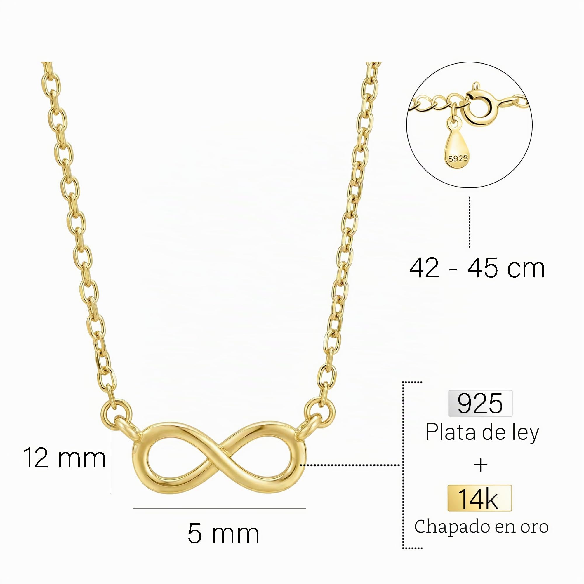 Sofia Milani - Collar para Mujeres en Plata de Ley 925 - Colgante de Infinito