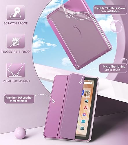 Miniatura 3 de MoKo Funda compatible con la nueva tableta Tienda Kindle Fire HD 10 (13 generación, versión 2023) de 10.1 pulgadas, cubierta trasera de TPU suave de