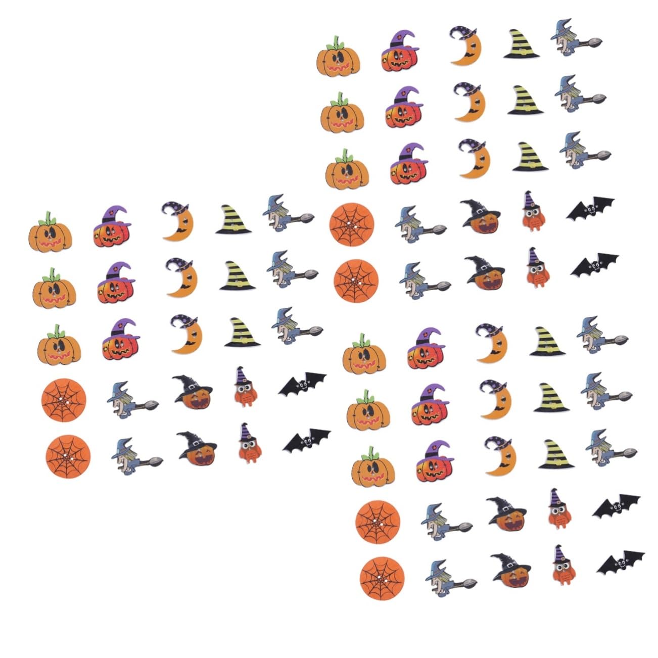 STOBOK 600pezzi Bottoni Di Legno Colorati Per Halloween Decorazioni Per Feste e Crafting Bottoni Per Cucito e Scrapbooking Design Variabile Sicuri Alta Qualità