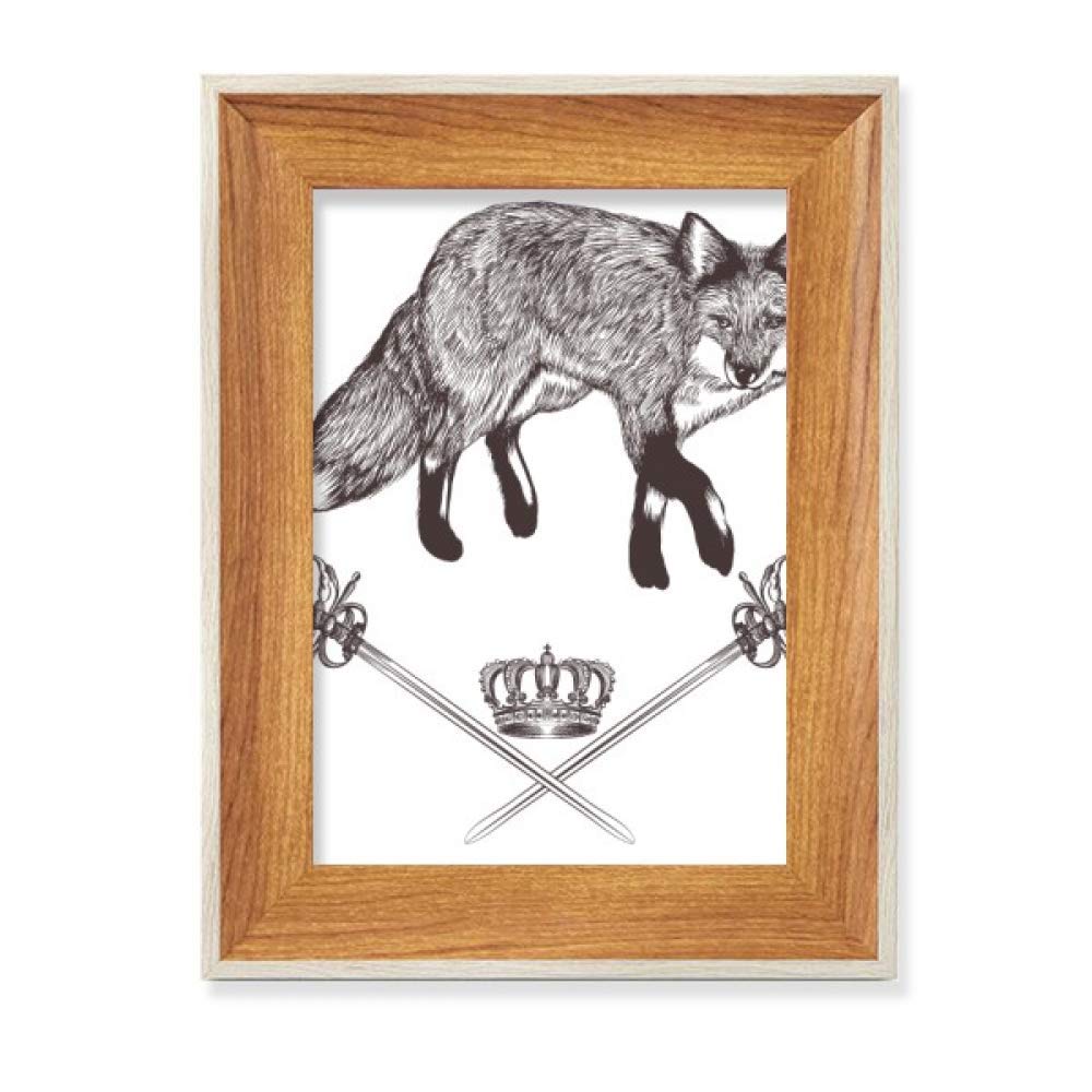 Cadre photo de style baroque en bois renard épée pour décoration tableau art