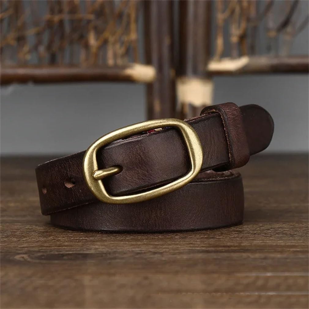 2.3Cm Copper Buckle Women Cowskin Leather Belt For Female Strap Ladies Adjustable Belts