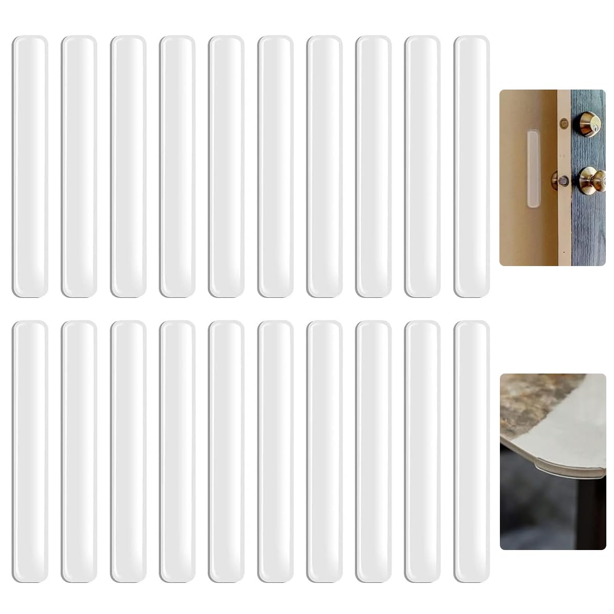 PALAY® 20pcs Door Stopper Door Bumper 6cm Silicone Clear Bumpers Door Protector for Home, Table, Door Knob Self Adhesive Furniture Bumper Strips