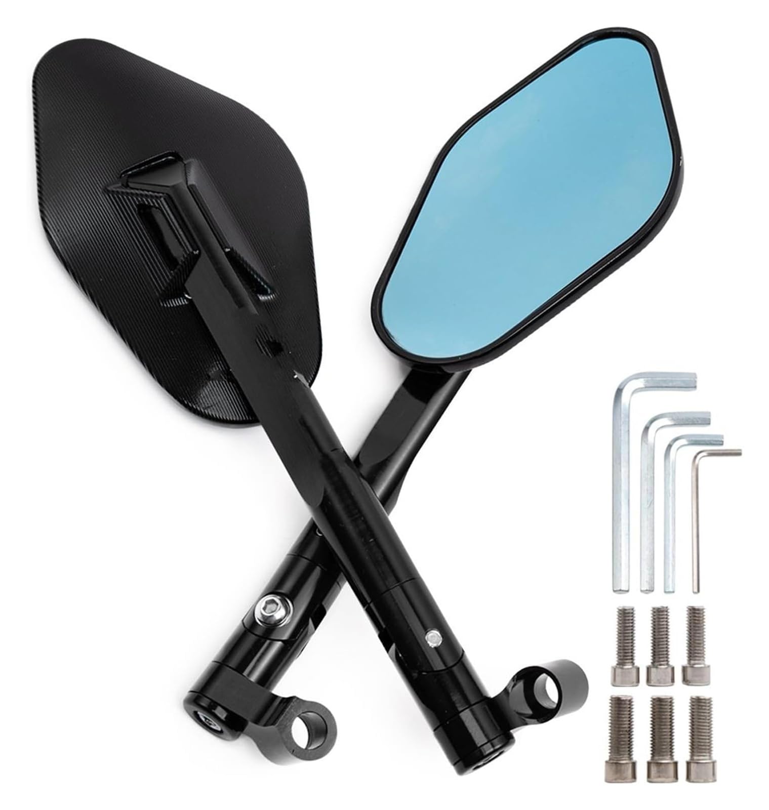 Motorrad Spiegel Set Für Suzuki Für B-King Für GSF1250 Für GSF600 Motorrad-Rückspiegel Mit 8-mm- Oder 10-mm-Schrauben Seitenflügelspiegel(Black)