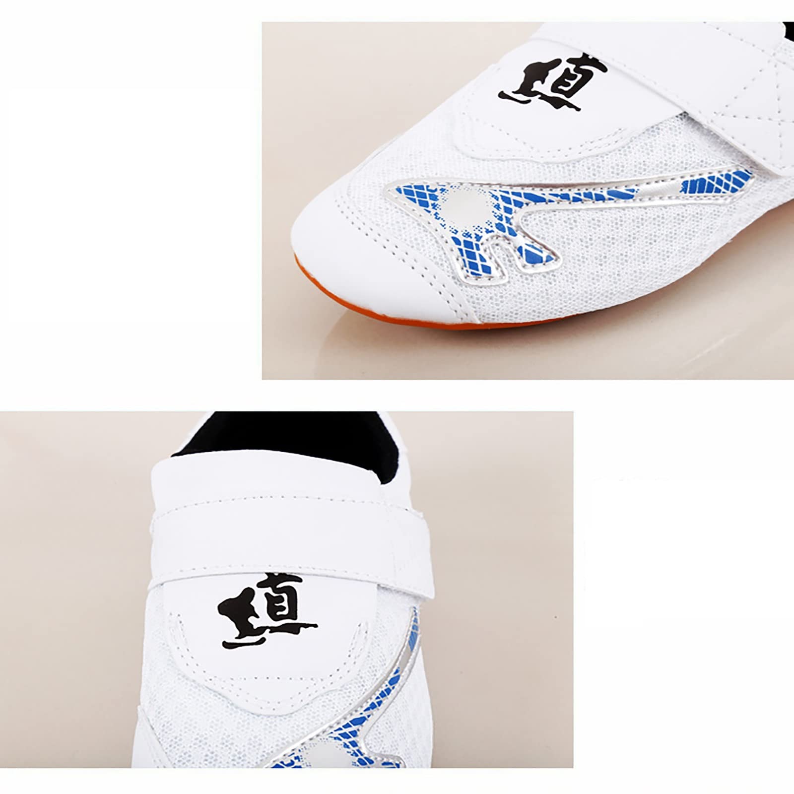 Taekwondo Karate Scarpe per Arti Marziali, Unisex Comode Mesh Traspiranti Sneakers Tai-Chi Taekwondo, per Bambini Adulti Leggere Scarpe da Allenamento Morbide ( Color : White , Foot length : 20.5cm )