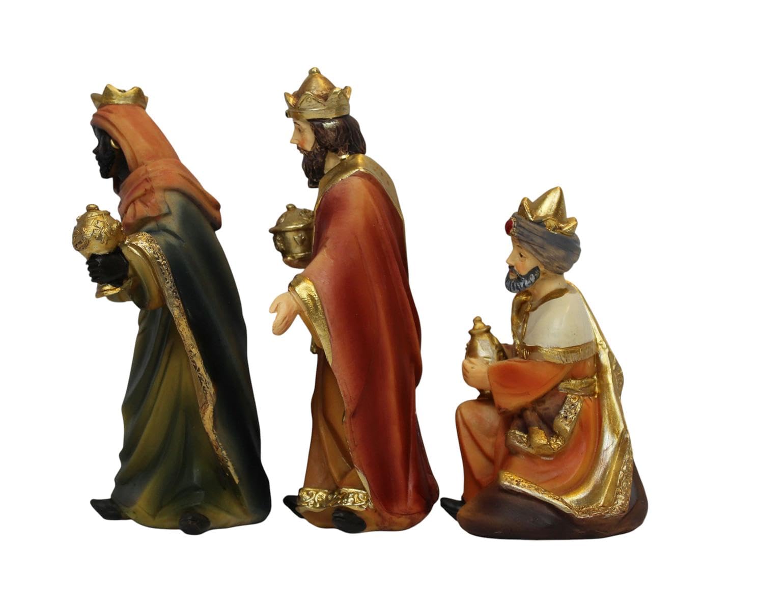 ZICOM Krippenfiguren Miniaturfiguren Heilige DREI Könige Höhe 12,5cm (Caspar, Melchior und Balthasar) handbemalt Polyresin, Modellbau Puppenhaus