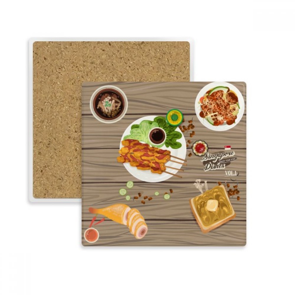 Coaster tasse absorbante en pierre motif Singapour pour verre et mug