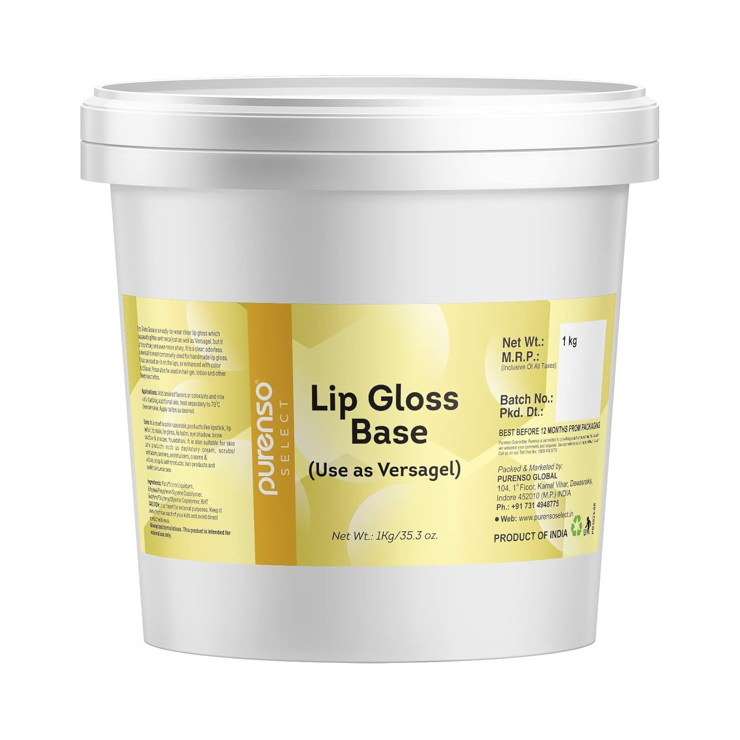 Buy Purenso Select Lip Gloss Base (Versagel), 1Kg Online at Low