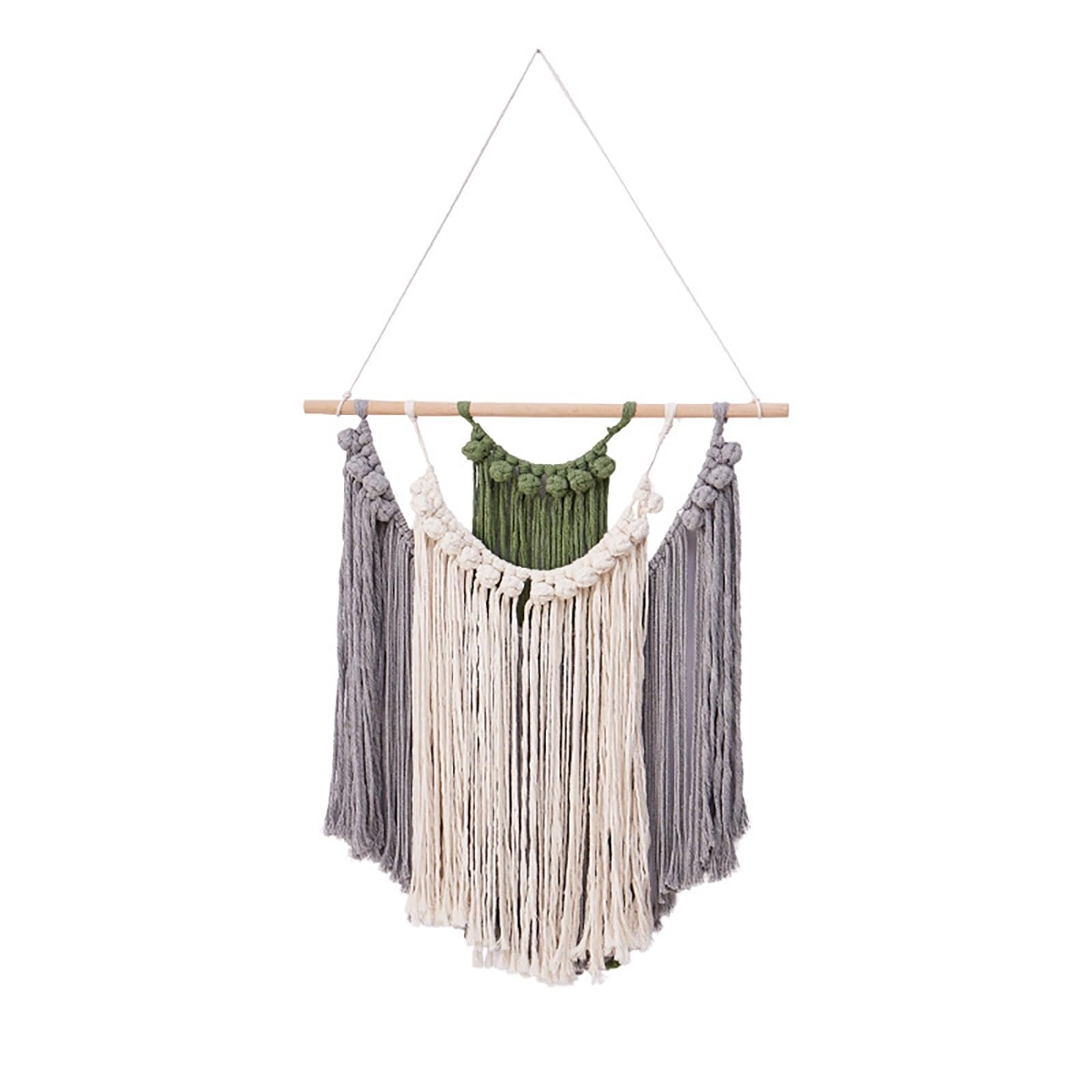 TaLcuS Ins Nordic Hand Woven Wall Hanging Boho Macrame Tapestry Natural Cotton Handmade Wall Art Minimalist Scandinavian Style Home Decor(A4)