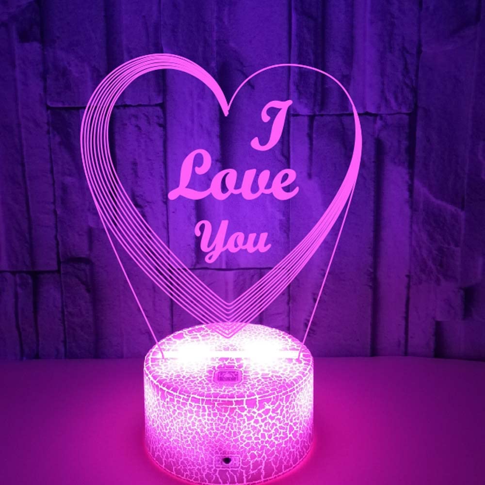 3D-Illusions-Nachtlicht – 7 Farben, Touch-Bedienung, Acryl, USB-betrieben, Perfekt Fürs Schlafzimmer Oder Als Geschenk