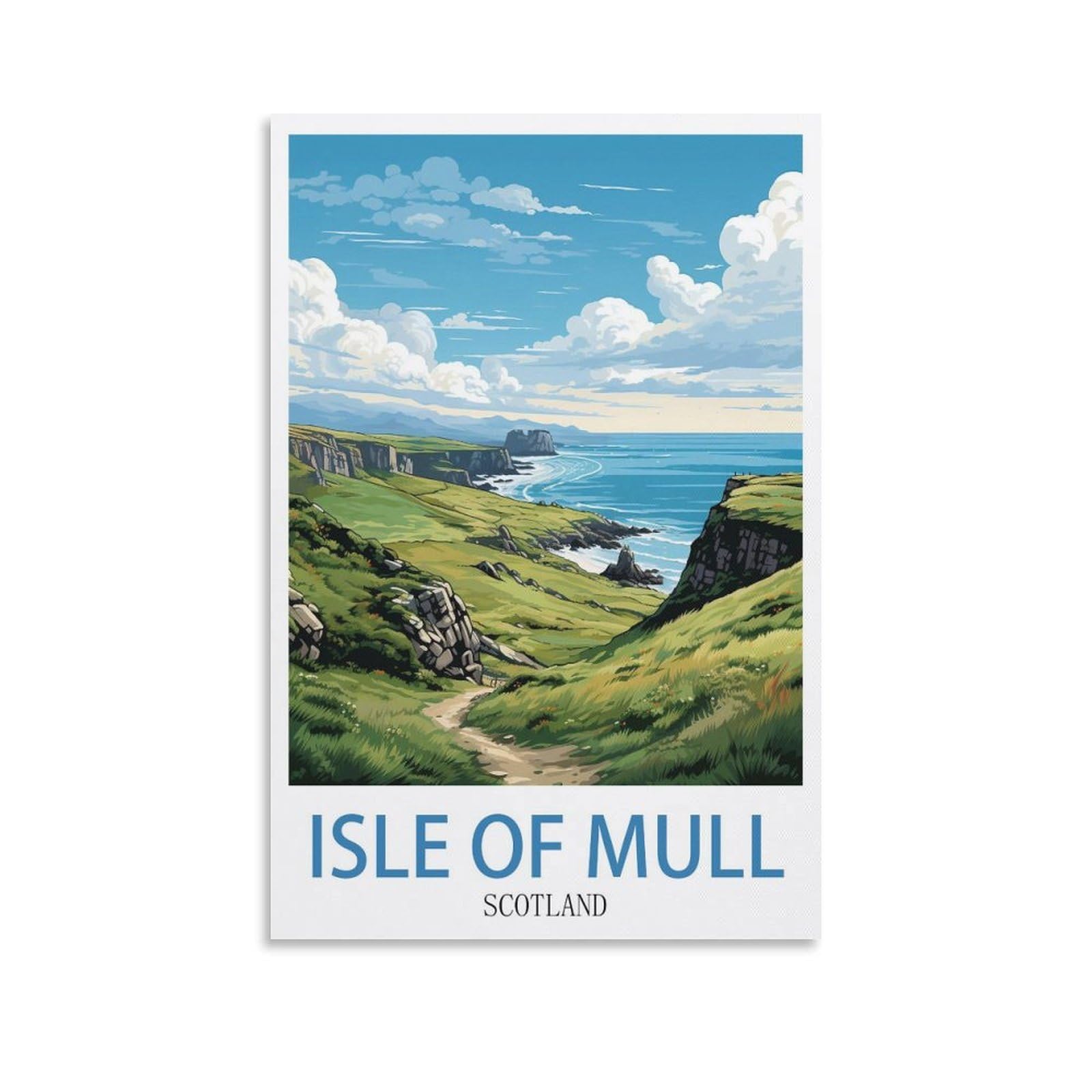 EZMLFA DIY 5D Diamond Painting Kits for Adults,Isle of Mull Scotland DIY Diamond Art Kits Gem Painting Crafts for Home Wall Decor 50x60cm