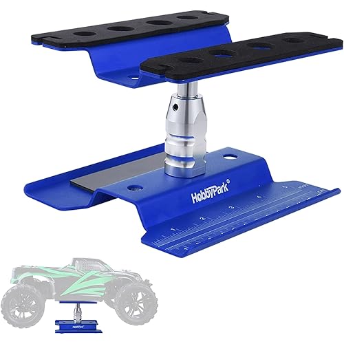Hobbypark Aluminum Alloy RC Car Work Stand Repair Workstation 360 Degree Rotation Lift Or Lower for 1/8 1/10 1/12 Scale Cars Trucks Buggies