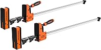 Jorgensen 36-Inch Parallel Bar Clamps 2-Pack: 2200 lbs Heavy-Duty Force, Quick-Release Spreader for Woodworking Glue-Ups