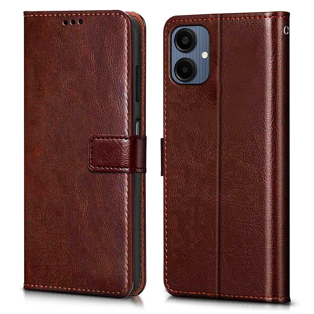 WOW IMAGINE Shock Proof Flip Cover Back Case Cover for Samsung Galaxy A06 (Flexible | Leather Finish | Card Pockets Wallet & Stand | Chestnut Brown) (B0DGG6NBKY) Amazon Price History, Amazon Price Tracker