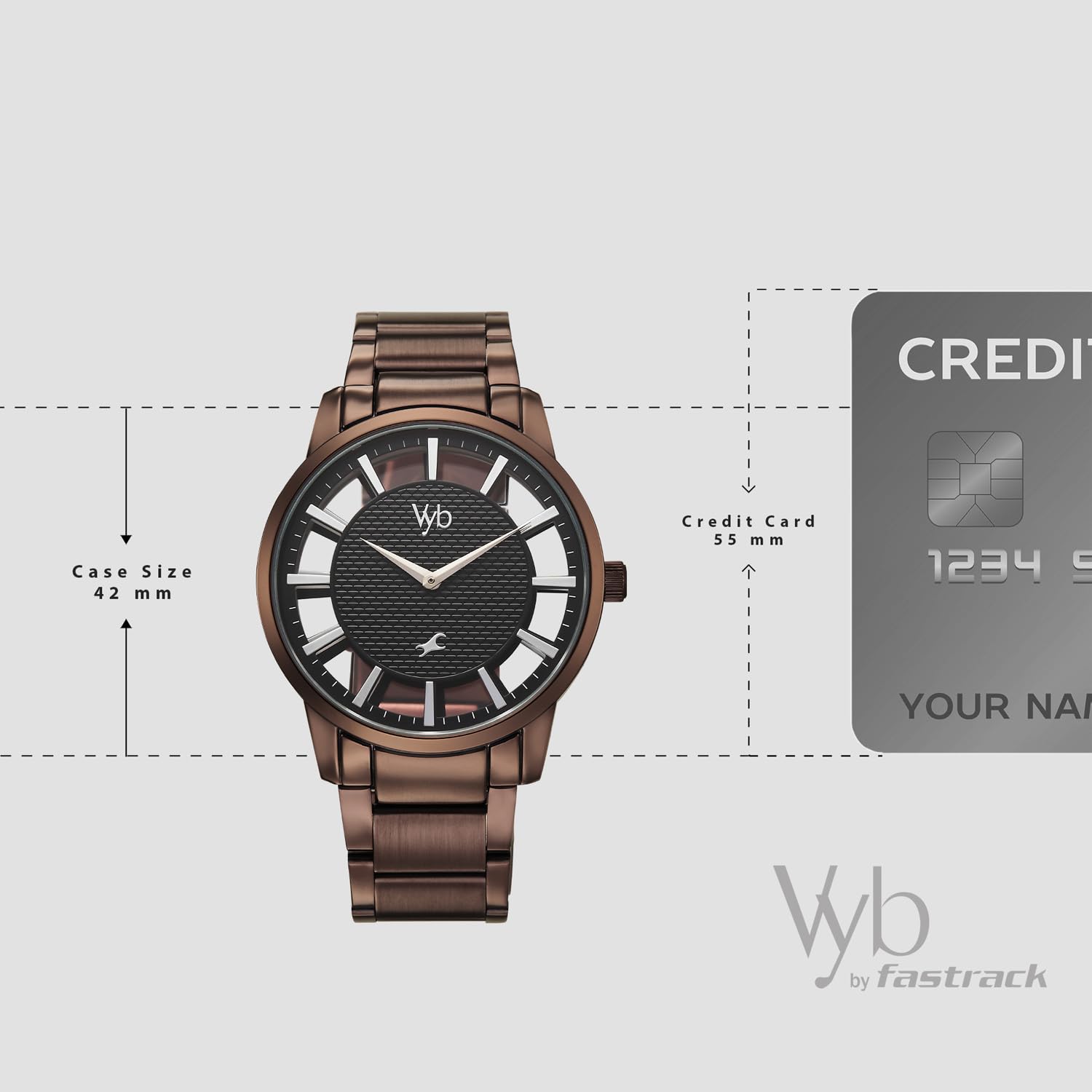 Buy Fastrack Vyb Horizon Quartz Analog Black Dial Brown Stainless
