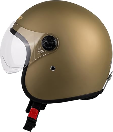 Steelbird SBH-54 Retro ISI Certified Open Face Helmet for Men and Women