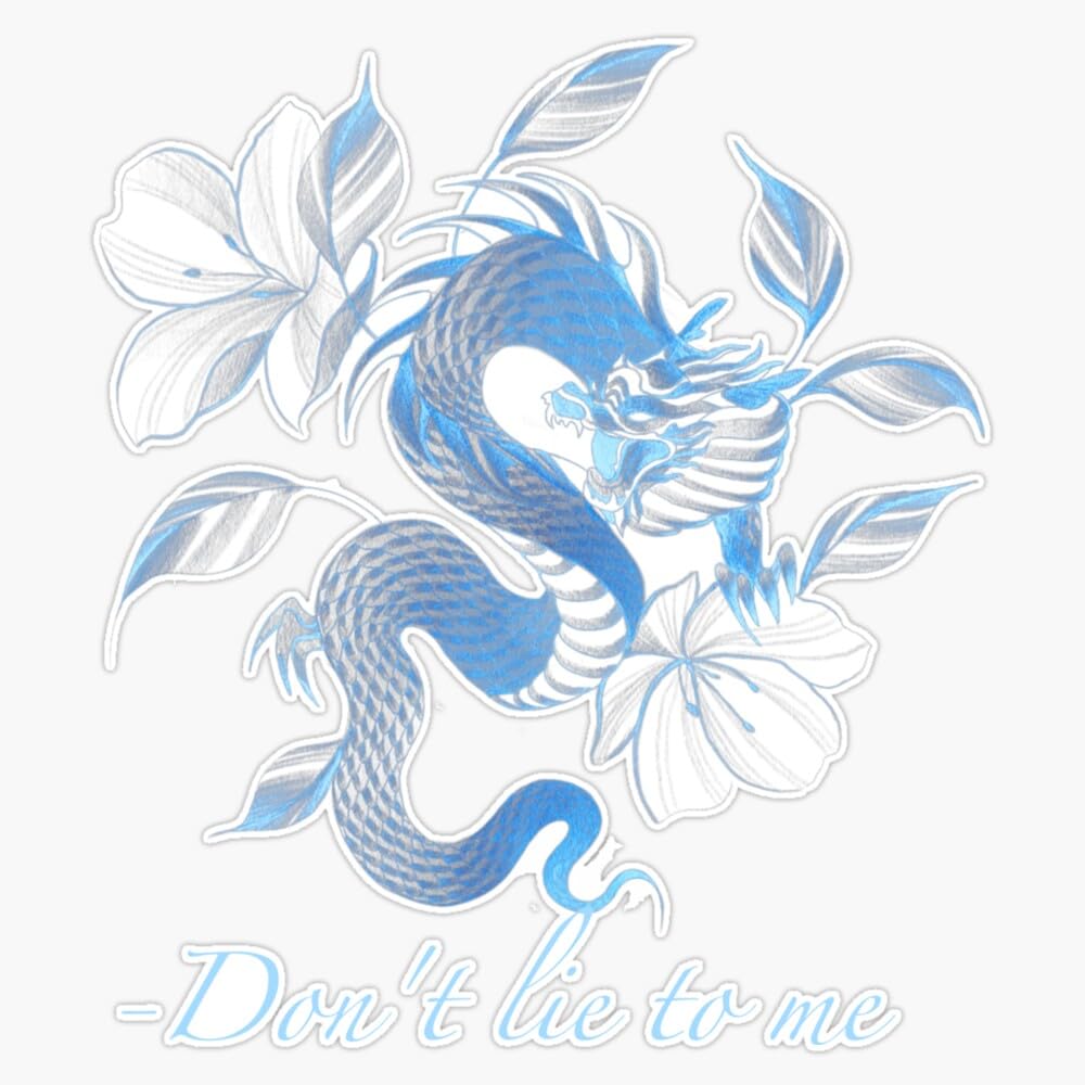 Blue Dragon Sticker Vinyl Waterproof Sticker Decal Car Laptop Wall Window Bumper Sticker 5"