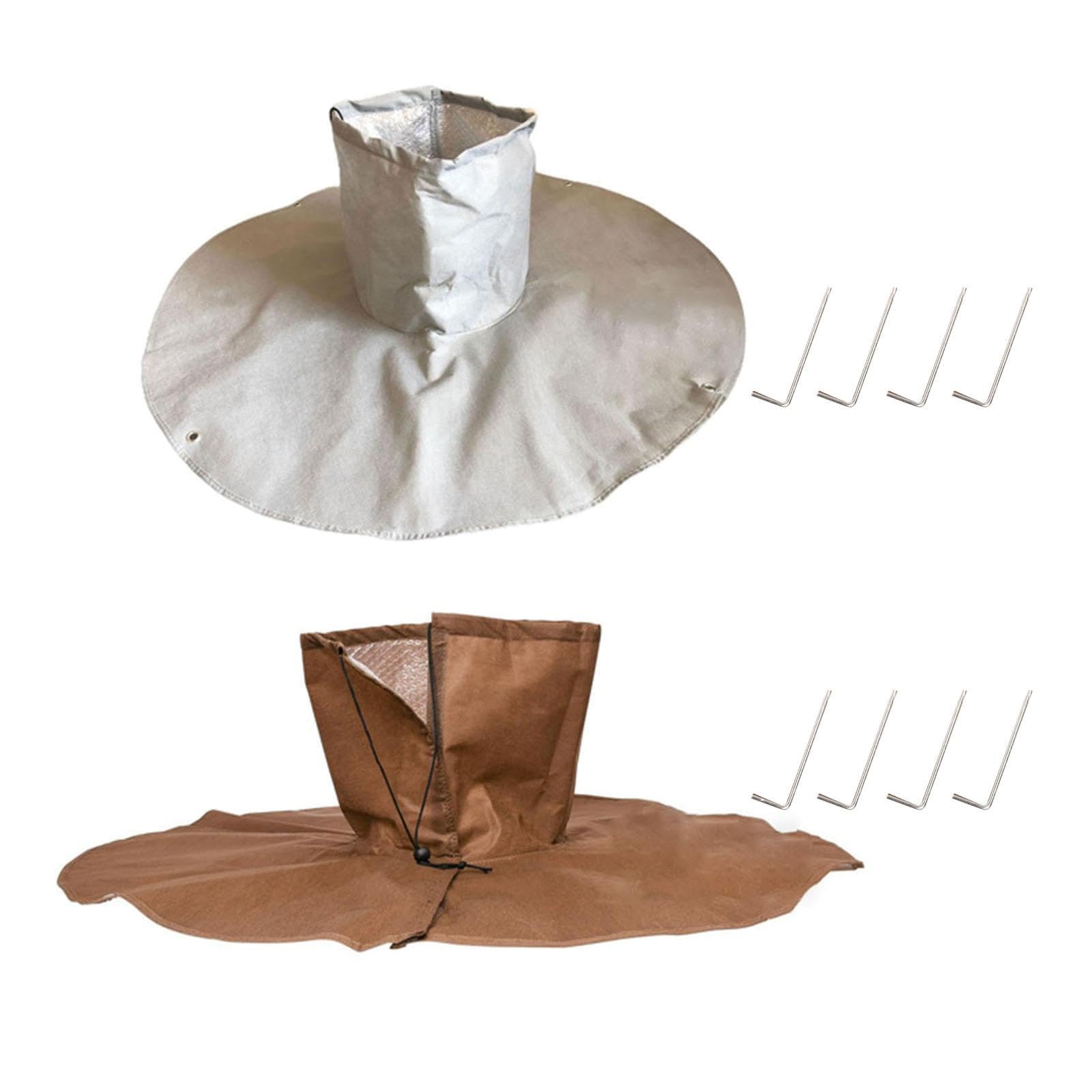 Palm Tree Root Protector with 4 Ground Nails Easy Installation Frost Blanket Gray-image-14