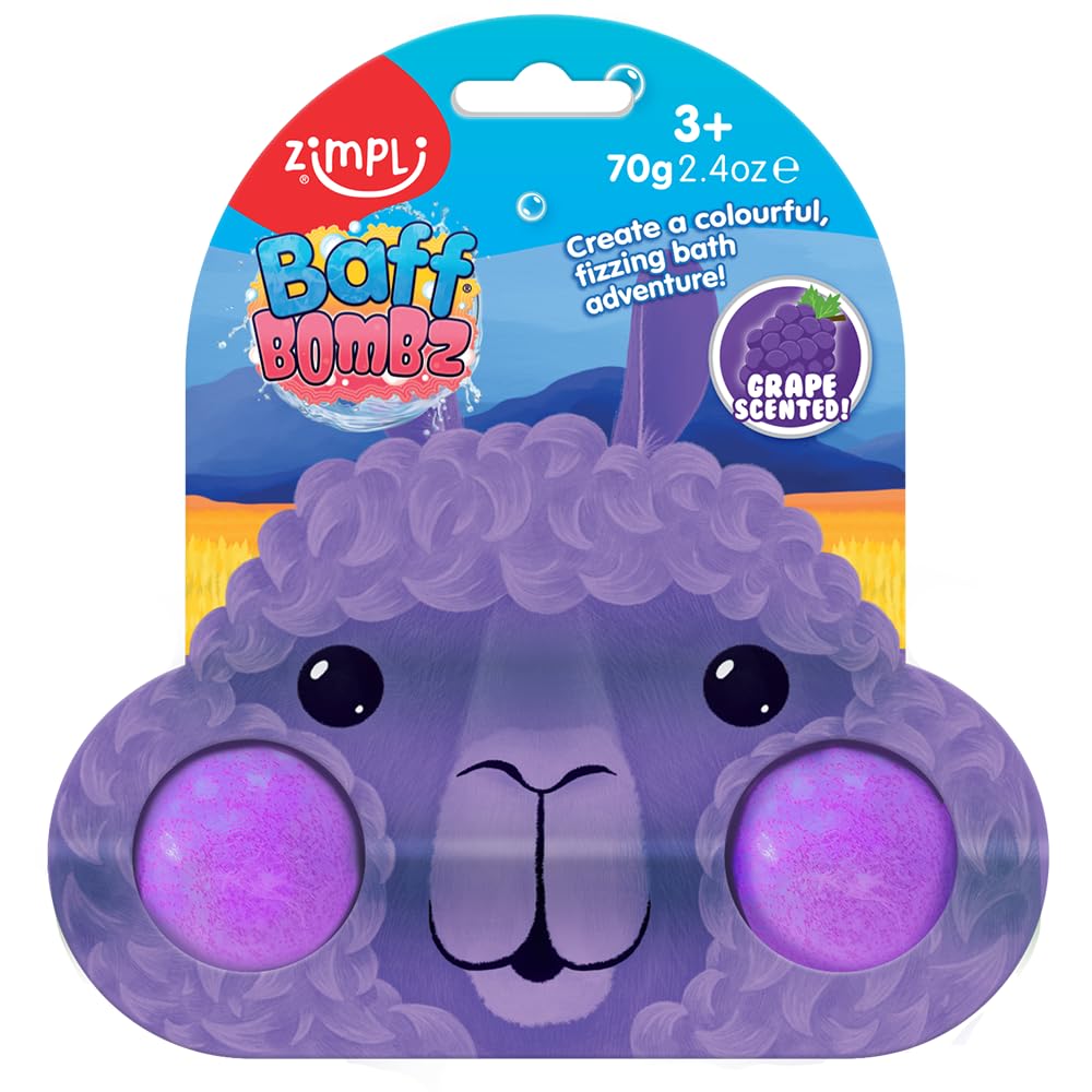 ZIMPLI Large Llama Baff Bombz, Bath Bombs Pocket Money Gifts, Birthday Party Bag Fillers, Christmas Stocking Fillers, Xmas Present