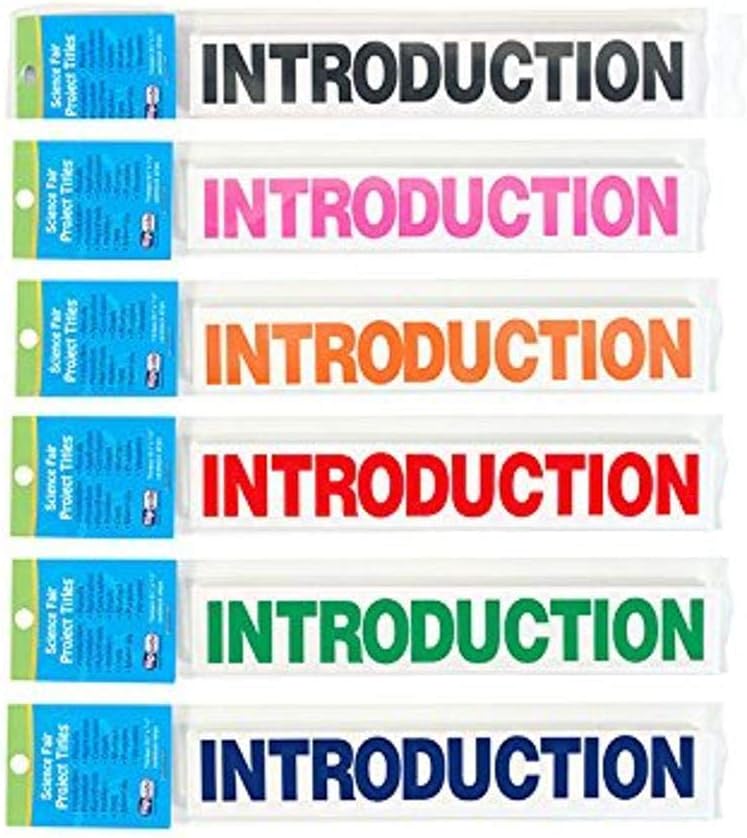 Mixed Color Pack of 8.5" x 1.375" Science Fair Titles, Class Pack of 24