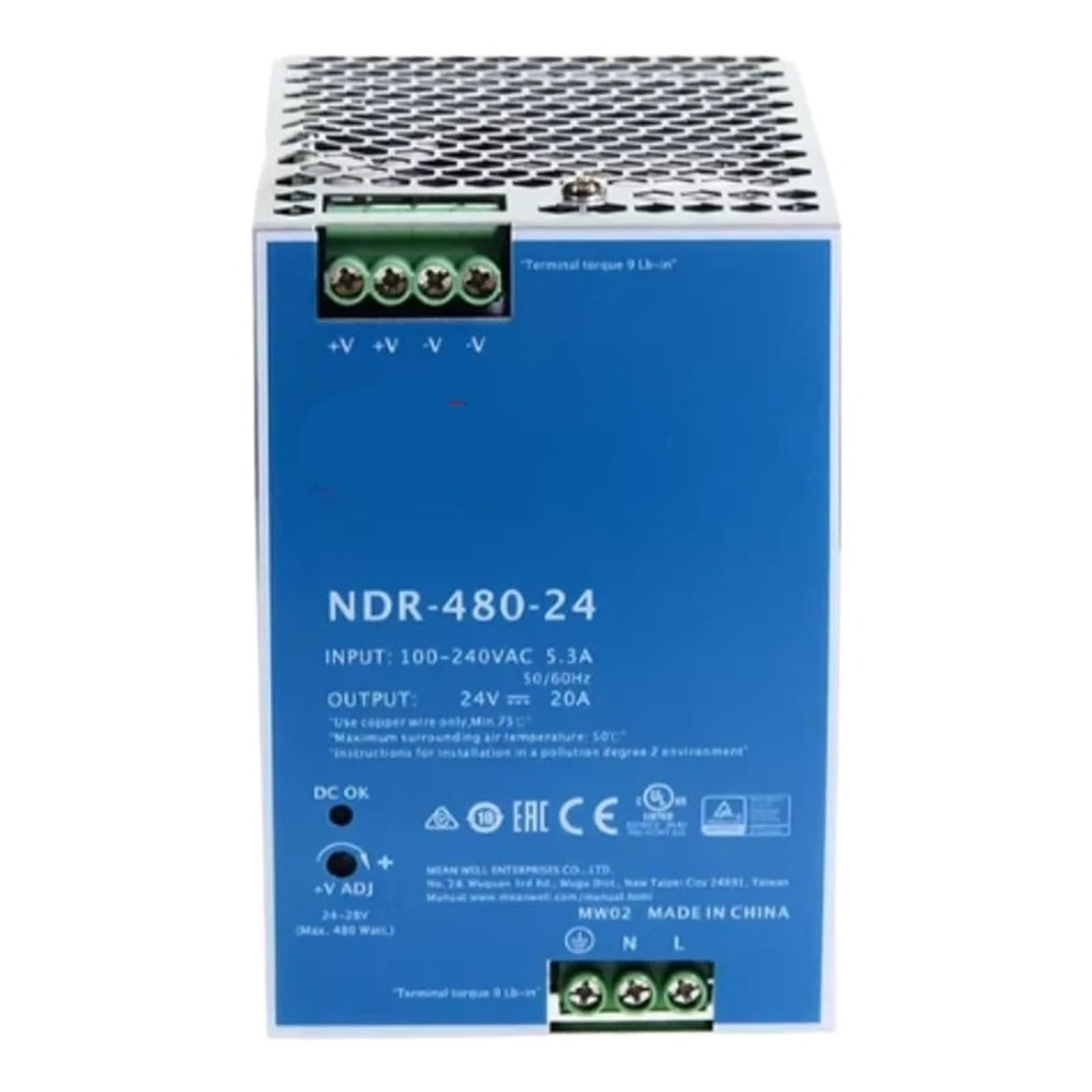 CXDFRSER NDR-480 480W Single Output Industrial Power Supply NDR-480-24 NDR-480-48(NDR-480-24)