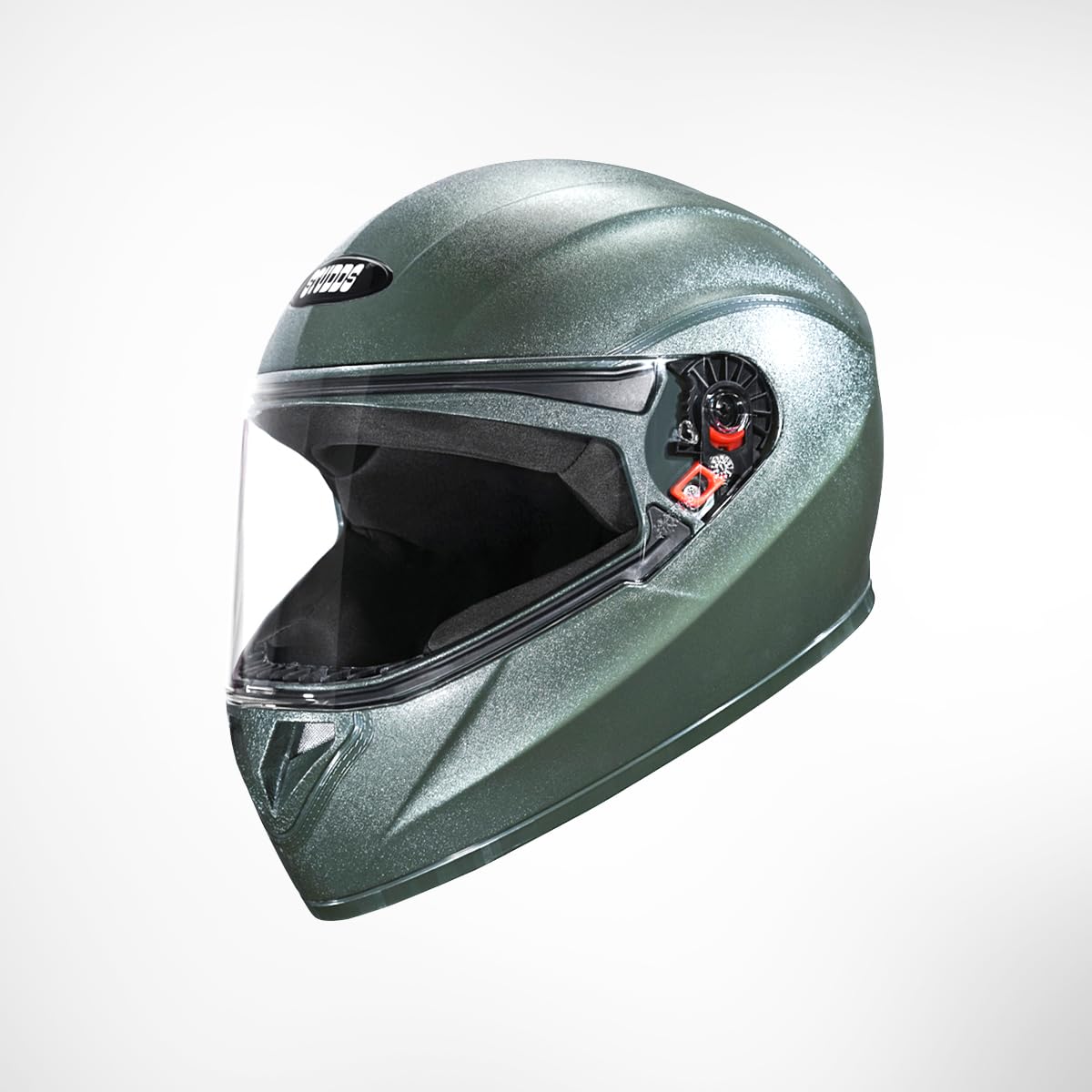 STUDDS Crest Eco ISI Certified Full Face Helmet for Men and Women with Clear Visor (Military Green L)-image-45