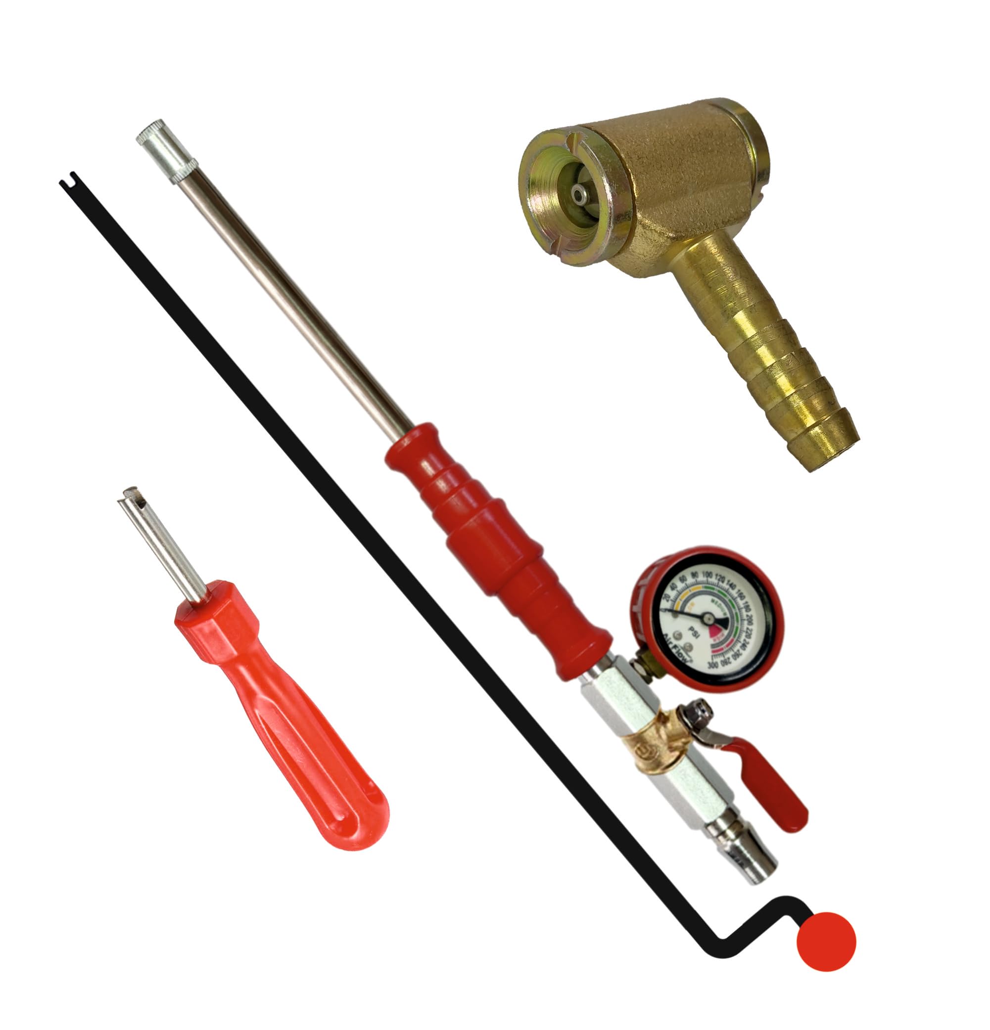 Airflow Fast Air Filling Nozzle + Mini Air Chuck Nozzle + Screw Driver Valve Die (Combo pack of 3)-image-20
