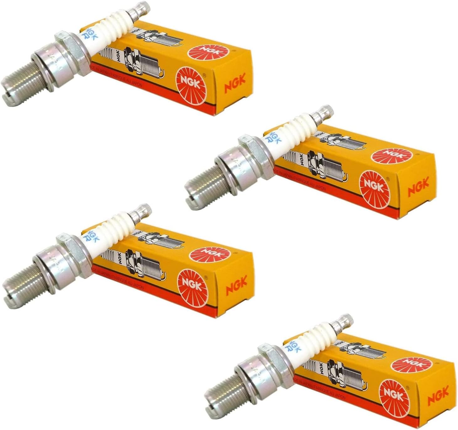 NGK Spark Plug LFR6A 6668 (Pack of 4) Watercraft FX FZR FZS VX VXR VXS Reach 26.5mm Hex Size 16mm Gap 0.9mm Resistor Value 5K Ohm