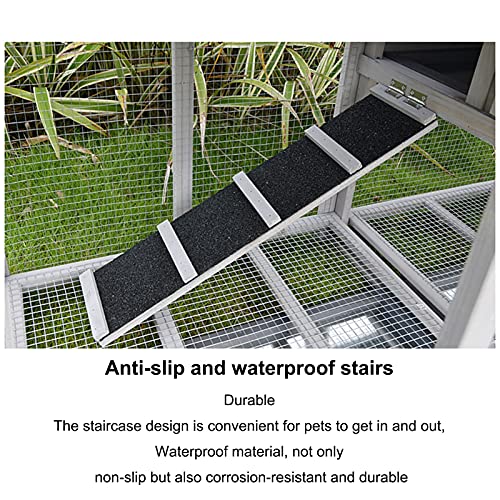 outdoor product Hühnerstall Aus Holz Im Freien, Mehrschichtiger Hühnerstall Mit Treppe, Laufsteg, Nistkasten… – Bild 8