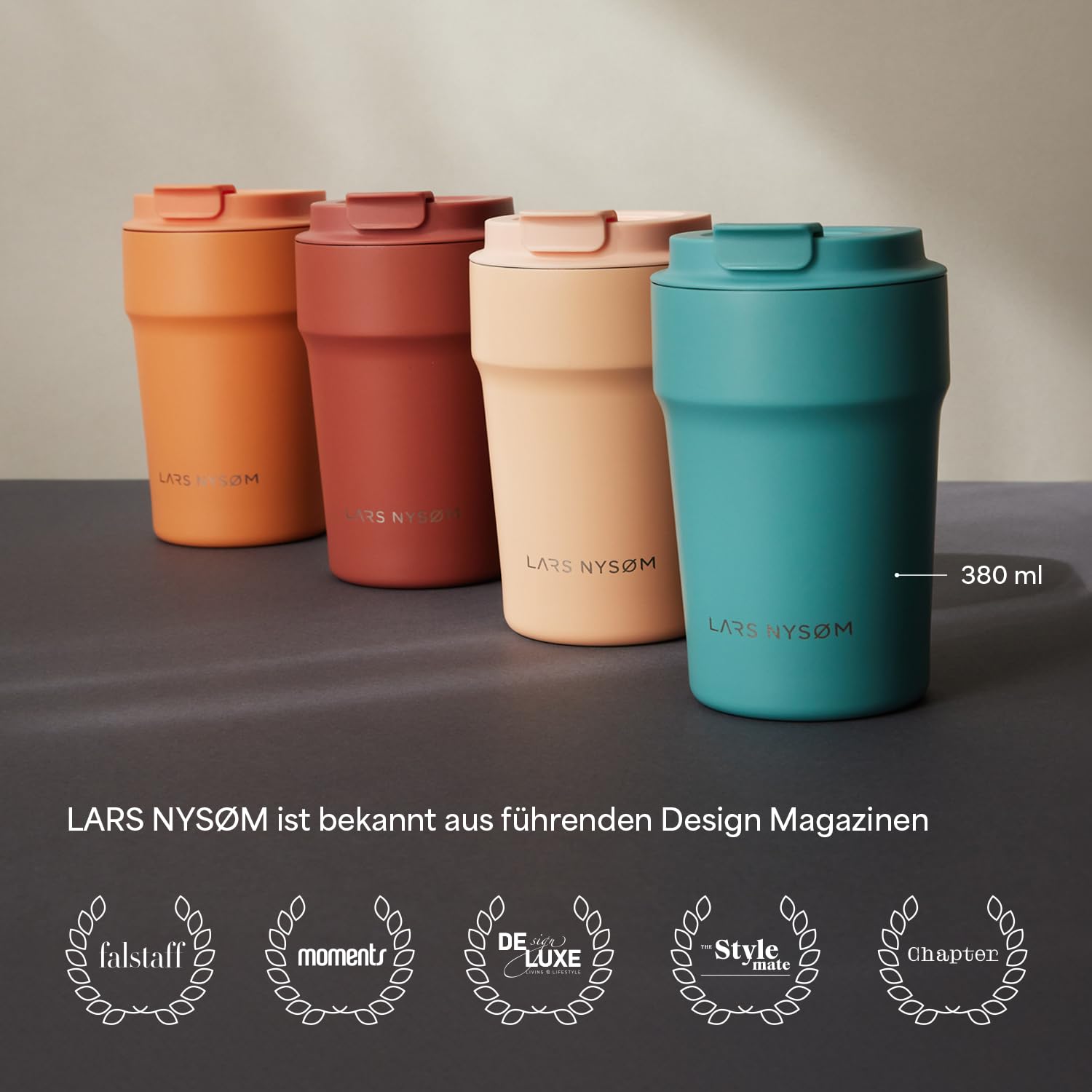 LARS NYSM Taza Térmica Café Para Llevar 380ml | Termo Café Para Llevar