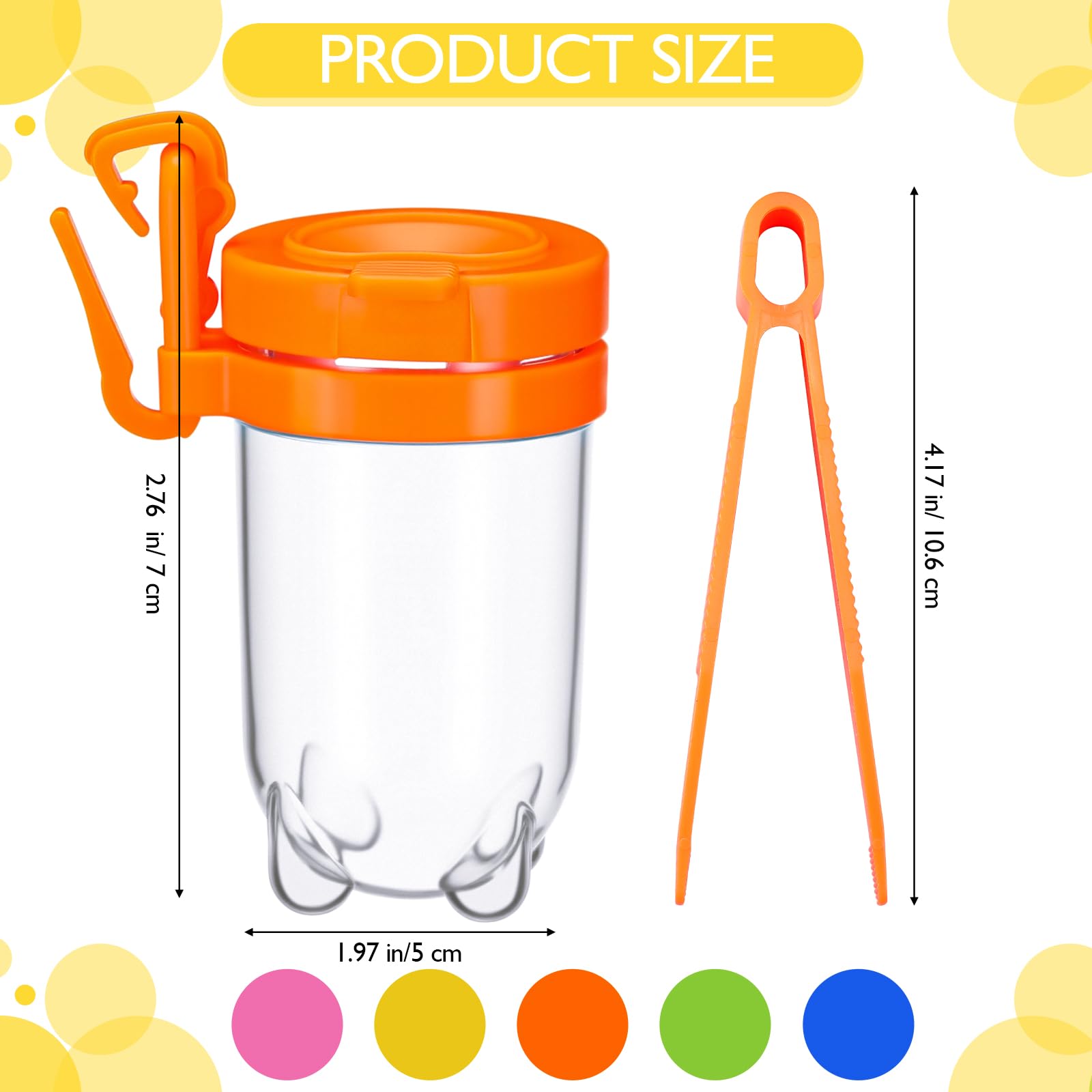 Baderke 10 Pieces Bug Viewer and Bug Insects Tweezer for Kids, Plastic Insect Box Container and Tweezers, Bug Catching Kit Insect Observation Kit for Kids Outdoor Science Nature Exploration - Image 2