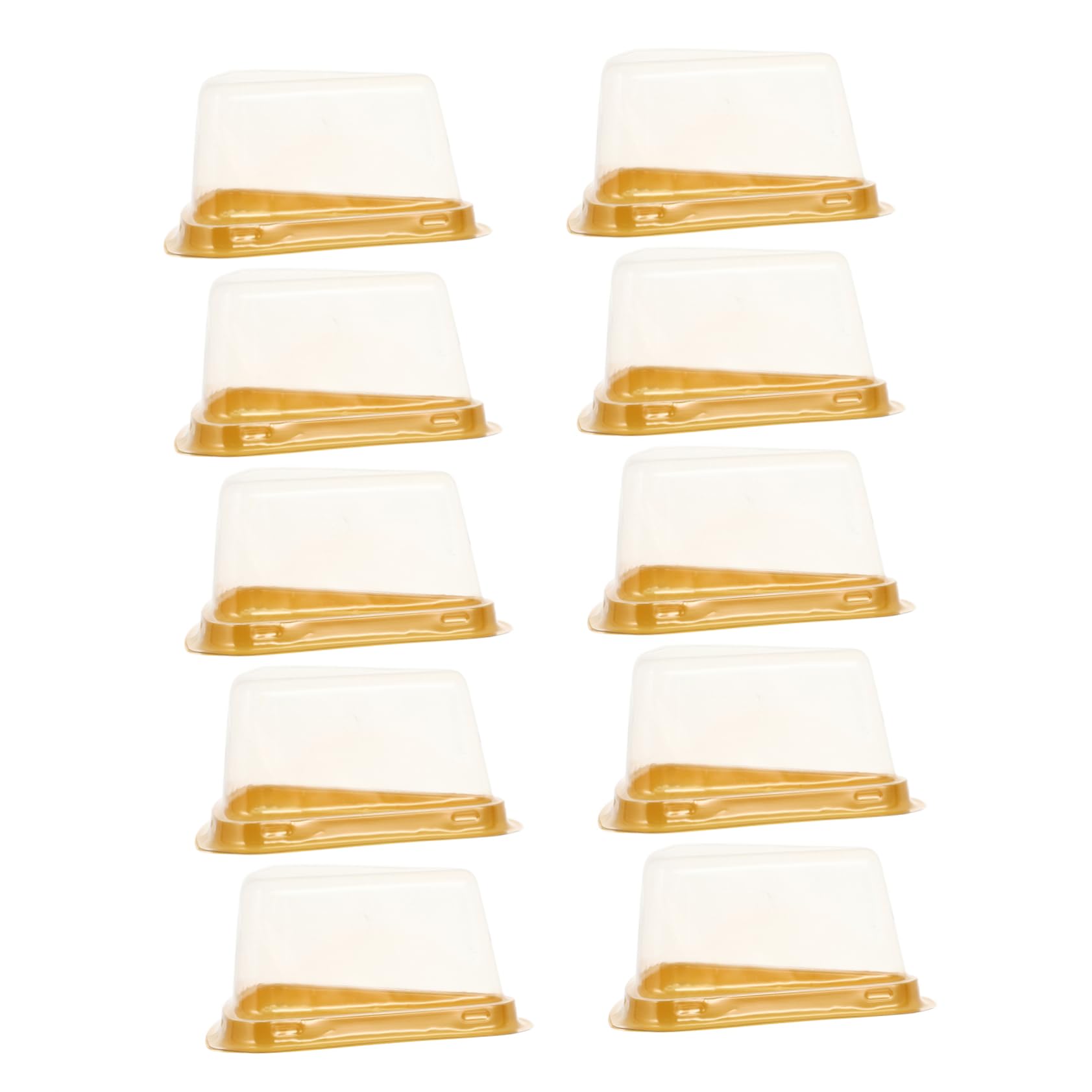 SHOWERORO 100pcs Cake Box Plastic Cake Stand Single Cake Slice Holder Takeaway Cake Slice Boxes Transparent Cheesecake Container Cheesecakes Triangle Cake Container Disposable The Pet Bread