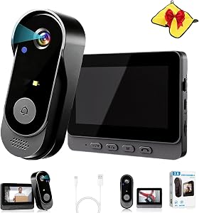 X8 Wireless Doorbell Camera No WiFi Wneeded,X8 Video Doorbell Camera with Two-Way Audio and 4.3" HD Monitor,120° Wide Angle,IPX66 Outdoor Waterproof,Hd Night Vision for Home (Upgrade 32GB)