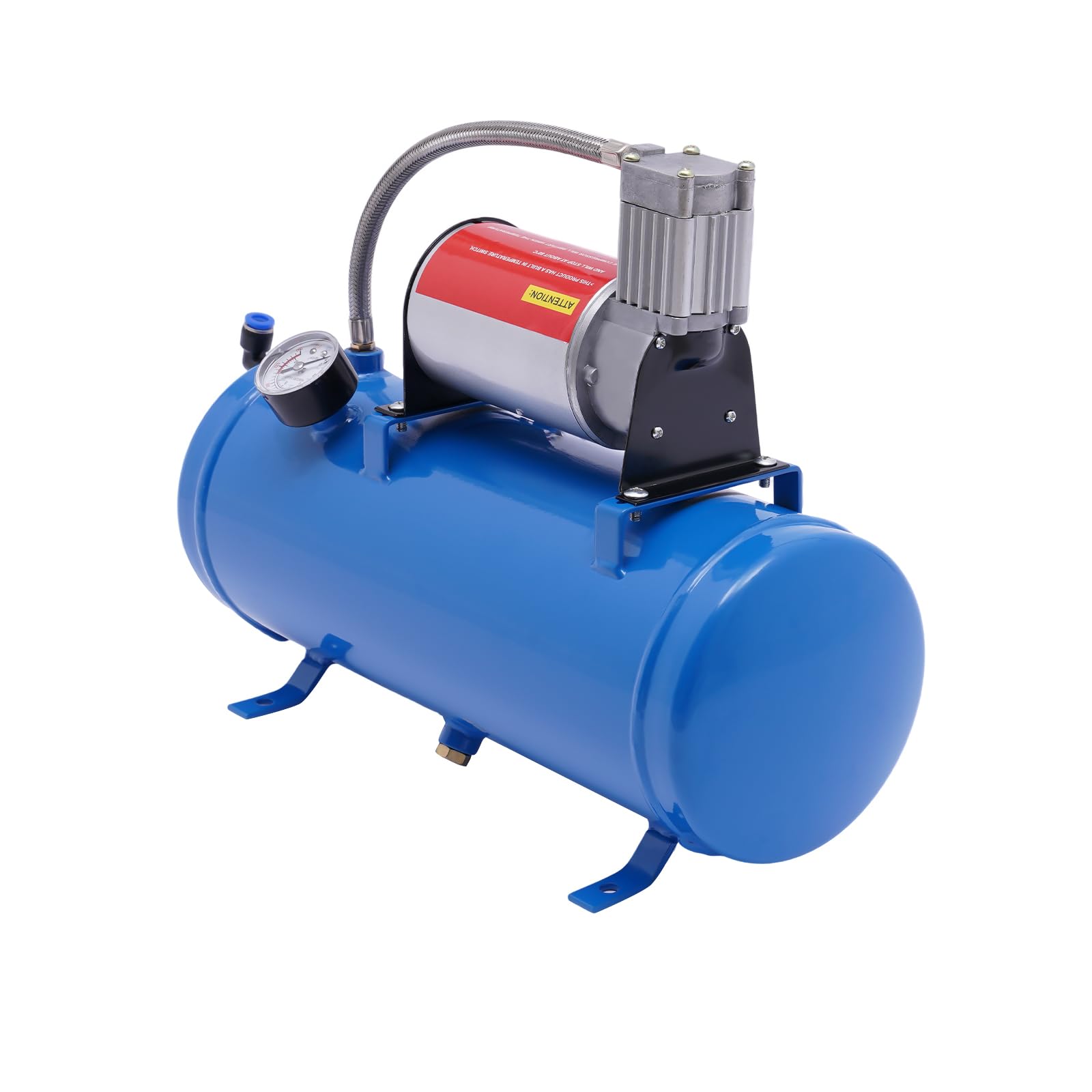 Compresor, 12 V, compresor de aire comprimido para coche, silencioso, sin aceite, sin mantenimiento, 150 psi, depósito de 6 L