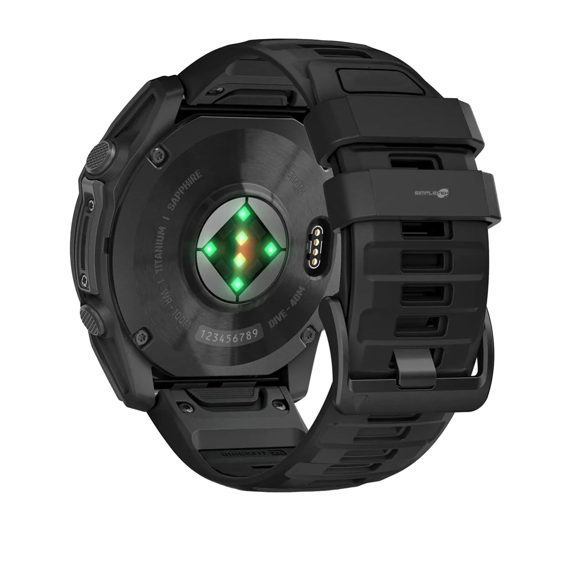 SIMPLETEK - Smartwatch Tattico 51mm Ricarica Solare Titanio GPS Multibanda