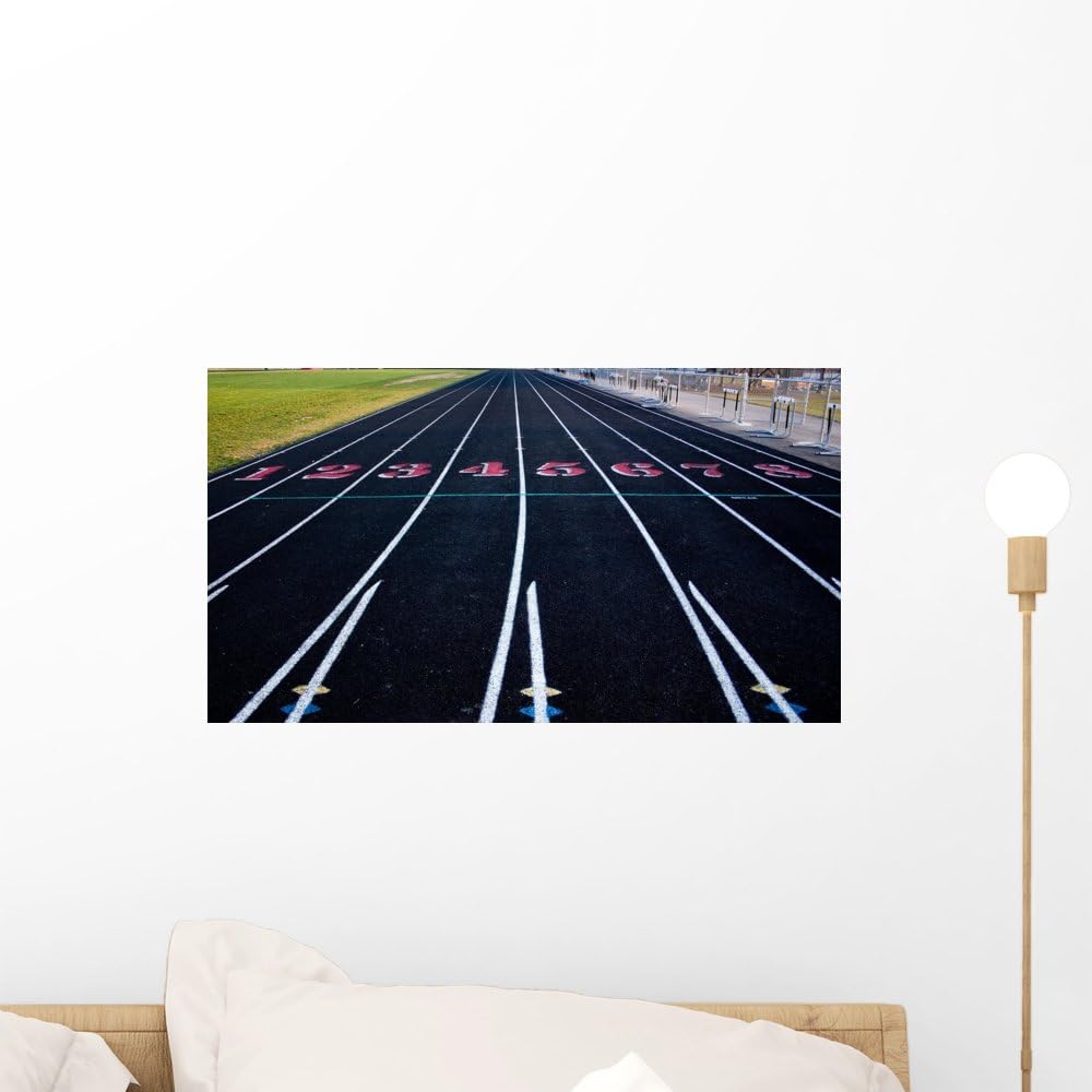 Wallmonkeys Track & Field Lanes Through 8 Wall Decal Peel and Stick Graphic WM2715 (18 in W x 10 in H)