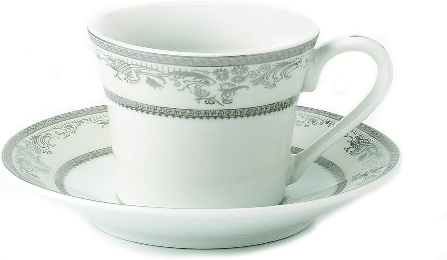 6Pc 2oz Silver Lorren Home Trends Juliette-6 Espresso or Demitasse Cups, Silver., Holds 2 Ounces