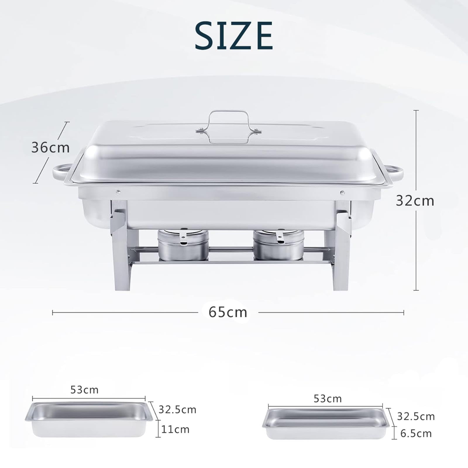 Scaldavivande for Buffet, Acciaio Inossidabile Rettangolare